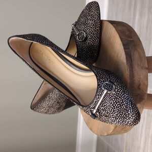 New Talbots Laney Wedges In Black and White Calf Hair